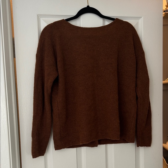 Sezane Brown V-Neck Barry Cardigan - Picture 4 of 5